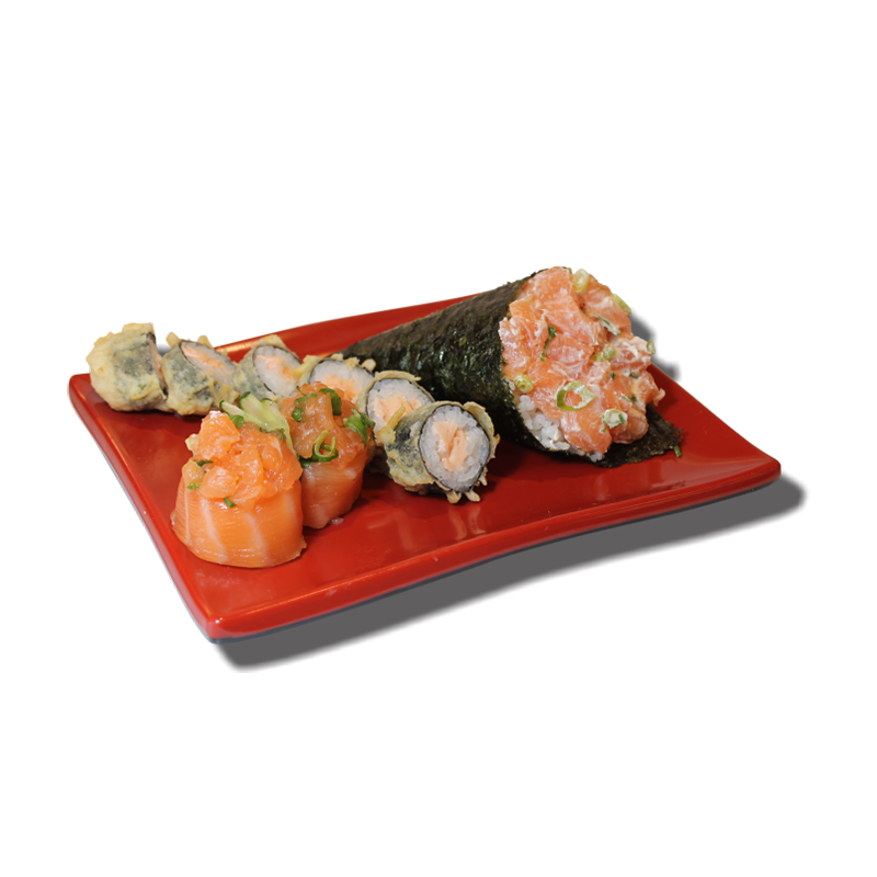 Foto ilustrativa combinado de sushi e sashimis